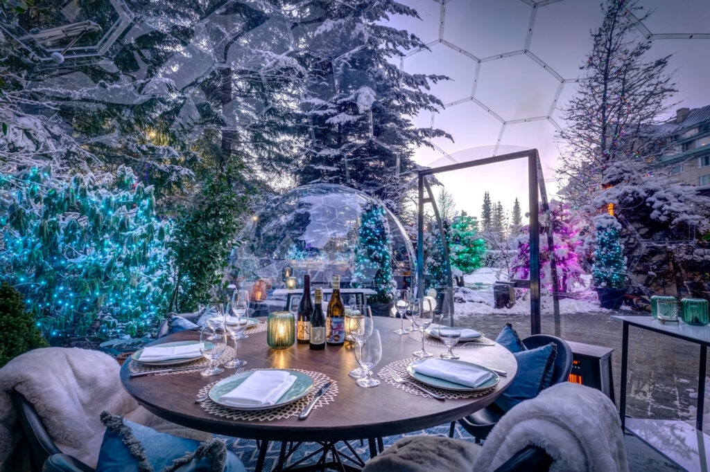 Your Romantic Getaway to Whistler Must Include Dining Out Under the Stars in a Snowglobe