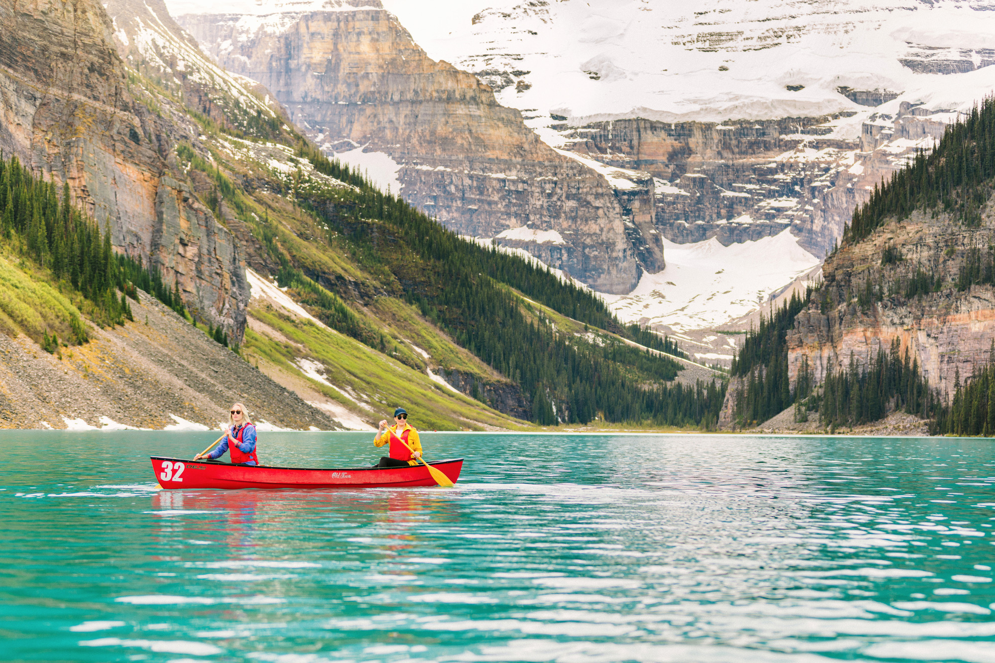 Canoeing on Lake Louise in Banff National Park