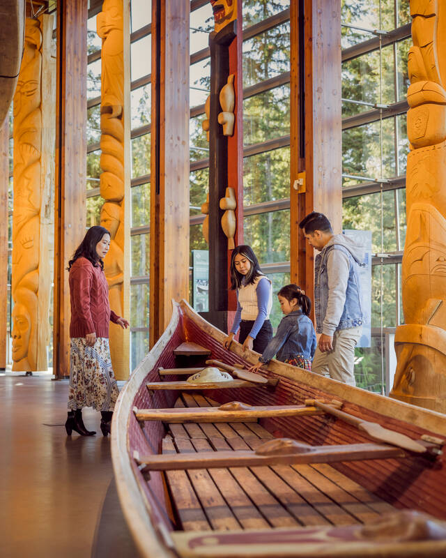 Family in Squamish Lil'wat Cultural Centre, Credit: Tourism Whistler/Justa Jeskova