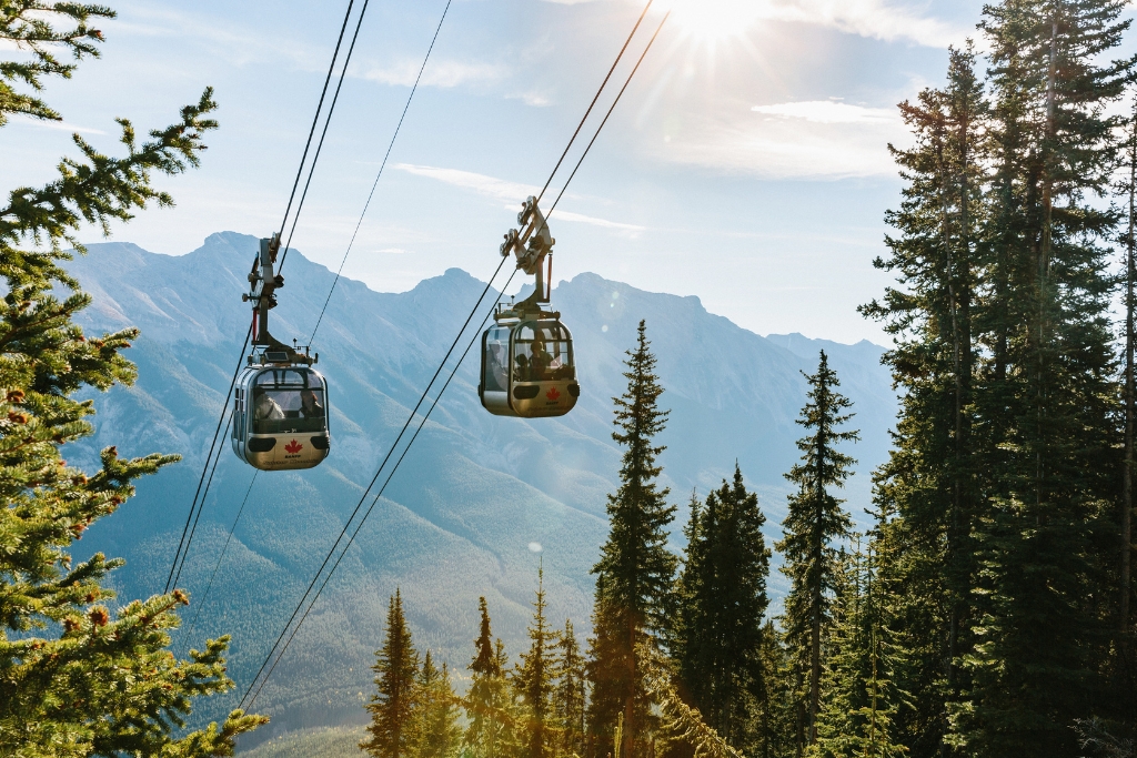 Gondola in Banff National Park.