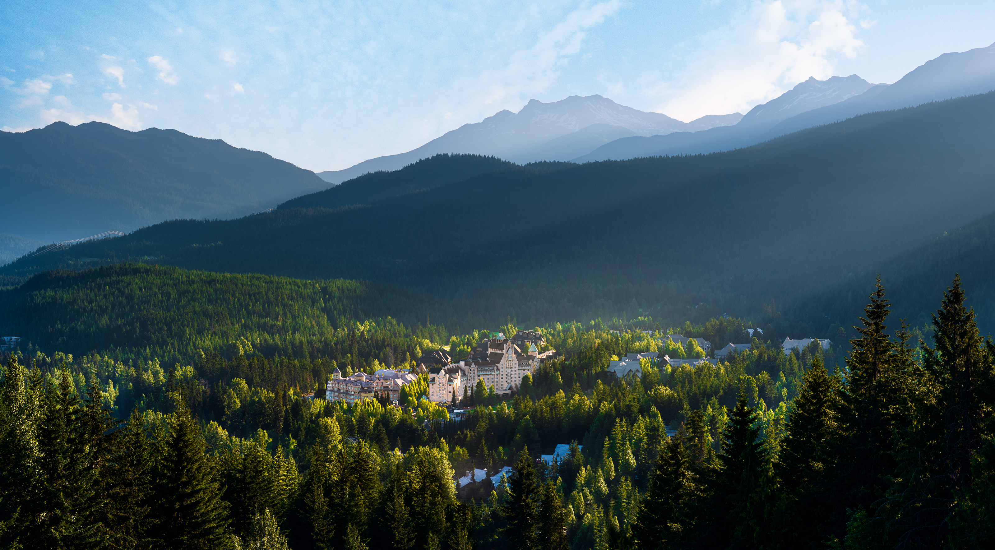 Aerial view of Fairmont Chateau Whistler.